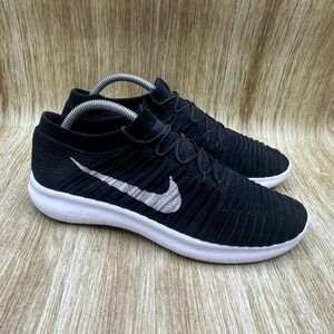 Nike Free RN Motion Men's Size 8.5 Running Shoes Black White Sneakers 834584-001